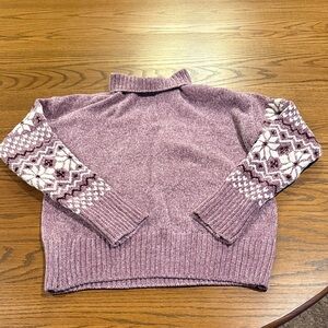 Christian Siriano Lavender Sweater with Patterned Sleeves